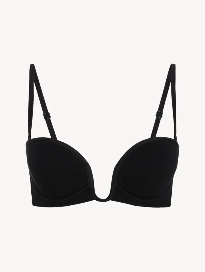 Bandeau Bra In Onyx With Embroidered Tulle Lingerie La Perla Bandeau