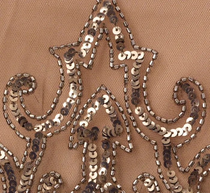 Beaded Dresses Womens Adrianna Papell Plus Size HandBeaded Blouson Halter Top In Lead Nude