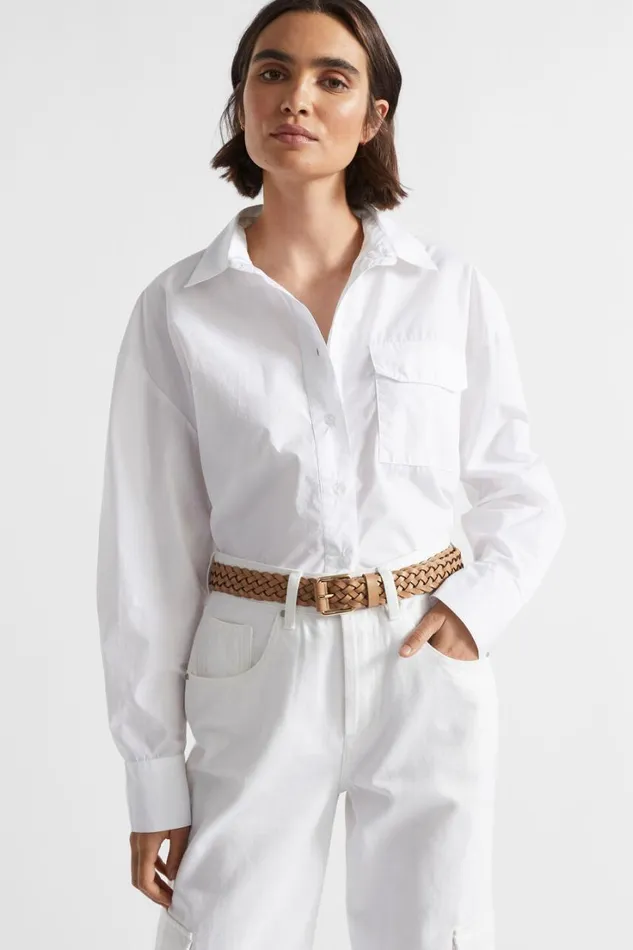 Belts Woman Seed Heritage Vanessa Woven Leather Belt Caramel