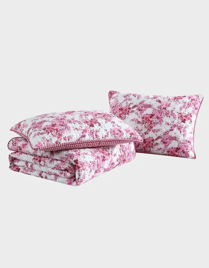 Betsey Johnson Women BETSEYS FLORAL VINEYARD FULL QUEEN QUILT SHAM SET PINK Betsey Johnson Women BETSEYS FLORAL VINEYARD FULL QUEEN QUILT SHAM SET PINK