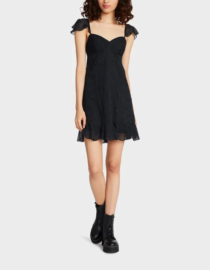 Betsey Johnson Women LOTUS MINI DRESS BLACK Black
