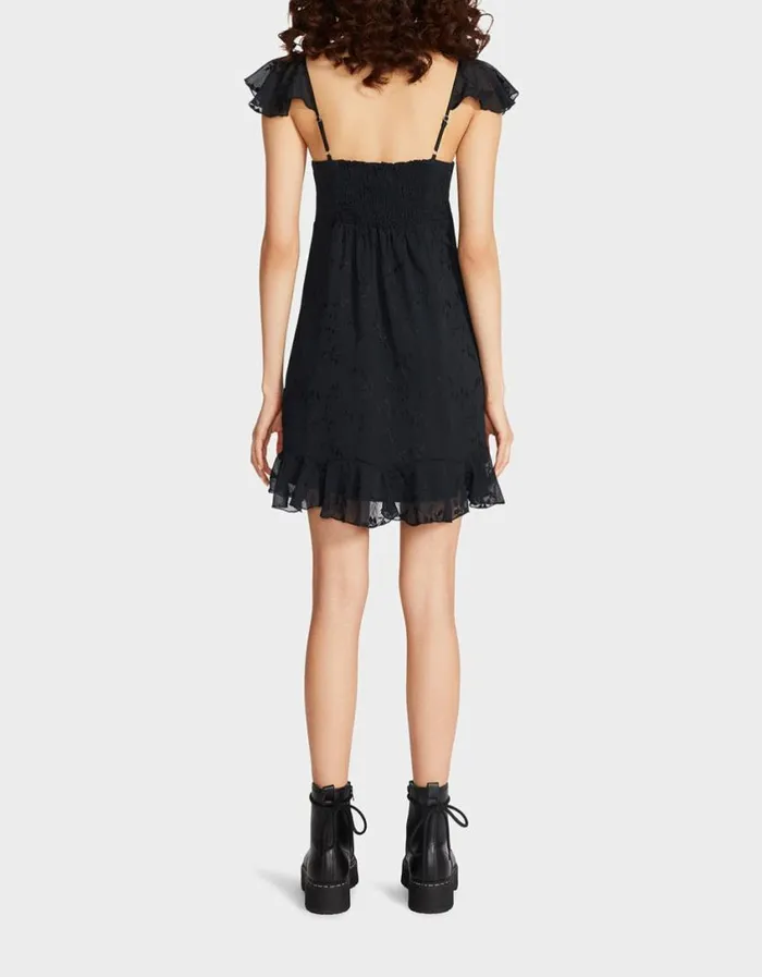 Betsey Johnson Women LOTUS MINI DRESS BLACK Black