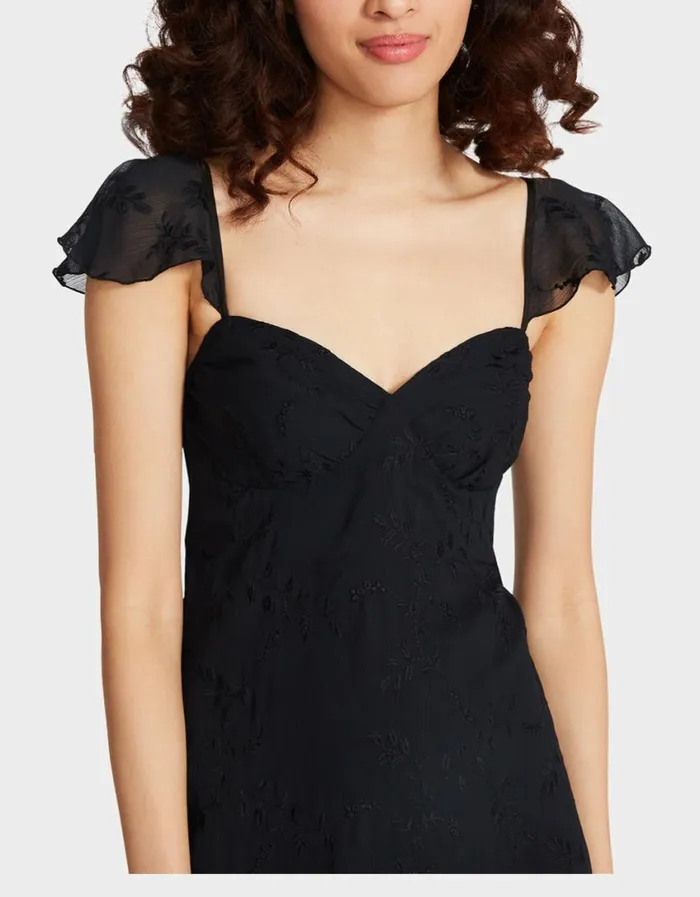 Betsey Johnson Women LOTUS MINI DRESS BLACK Black