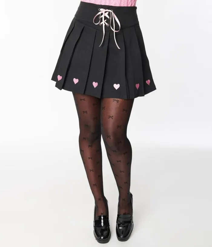 Black and Pink Hanako Skirt ClothingHalloween Unique Vintage Skirts