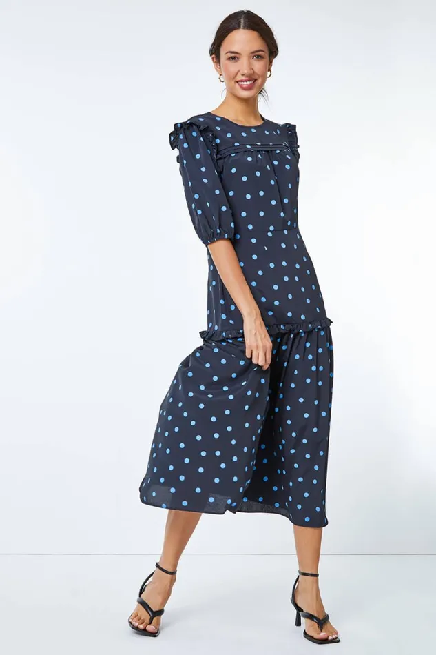Black Tiered Polka Dot Maxi Dress Women Roman Dresses