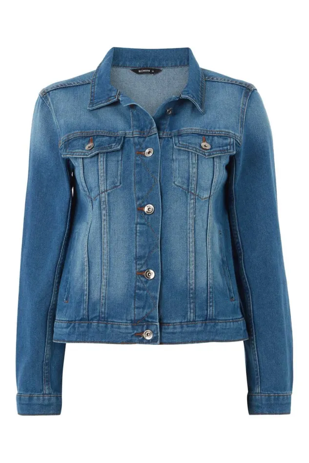 Blue Classic Cotton Denim Jacket Women Roman Coords