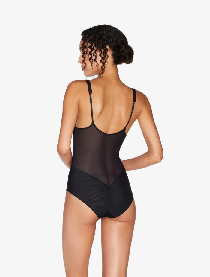 Bodysuit In Black Stretch Tulle Lingerie La Perla Bodysuits and Bustiers
