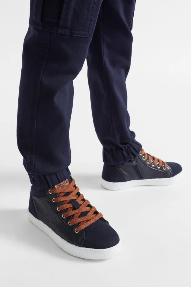 Boots Boy Seed Heritage Perforated High Top Navy