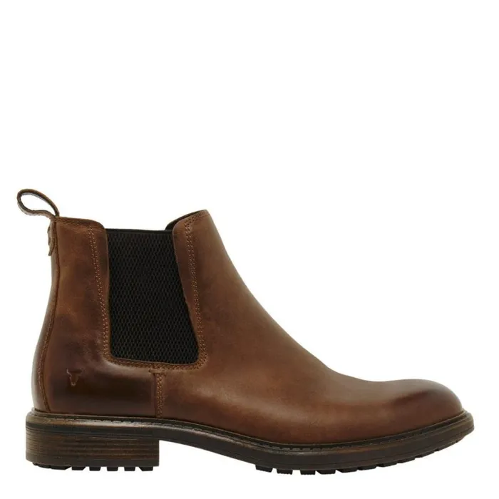 Boots Men Windsor Smith BECKETT DARK BROWN LEATHER BOOTS