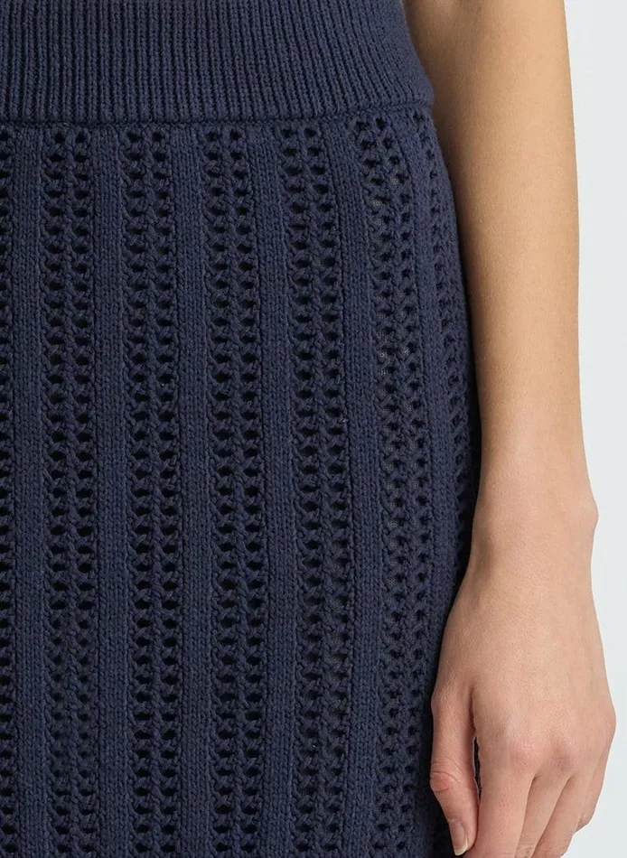 Bottoms Women ALC Aurora Crochet Midi Skirt Navy Bottoms Women ALC Aurora Crochet Midi Skirt Navy