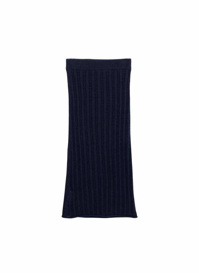 Bottoms Women ALC Aurora Crochet Midi Skirt Navy Bottoms Women ALC Aurora Crochet Midi Skirt Navy