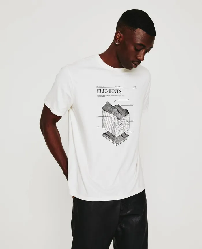 Bryce Crew Element White Cream Men AG Jeans Tees