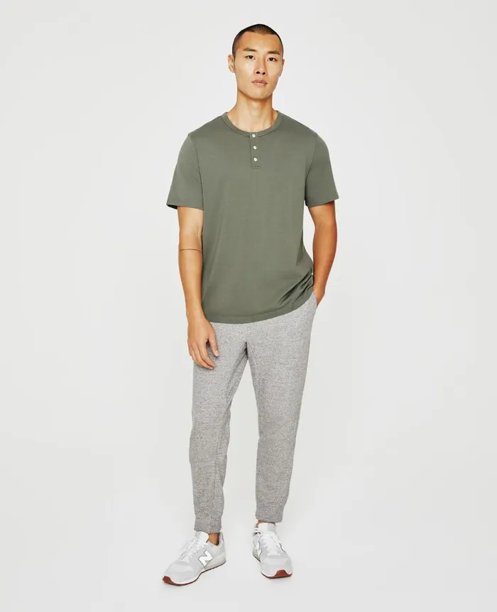 Bryce Short Sleeve Henley Hunter Sage Men AG Jeans Tees Bryce Short Sleeve Henley Hunter Sage Men AG Jeans Tees