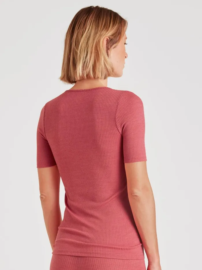 CALIDA Functional Underwear Women Shirt Short Sleeve Pomegranate Red