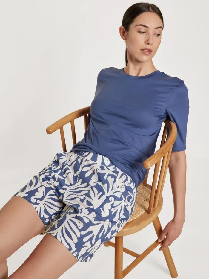 CALIDA Show All Women Shirt Short Sleeve Marine Water Blue