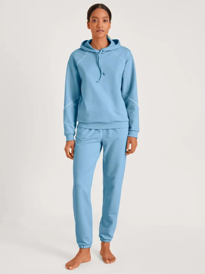 CALIDA Sweatshirts and Jackets Women Sweatshirt With Hood Placid Blue