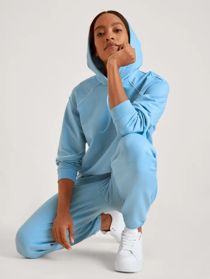 CALIDA Sweatshirts and Jackets Women Sweatshirt With Hood Placid Blue
