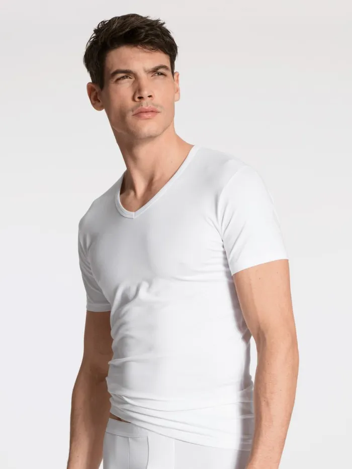 CALIDA Undershirts Men Vshirt Twopack Weiss