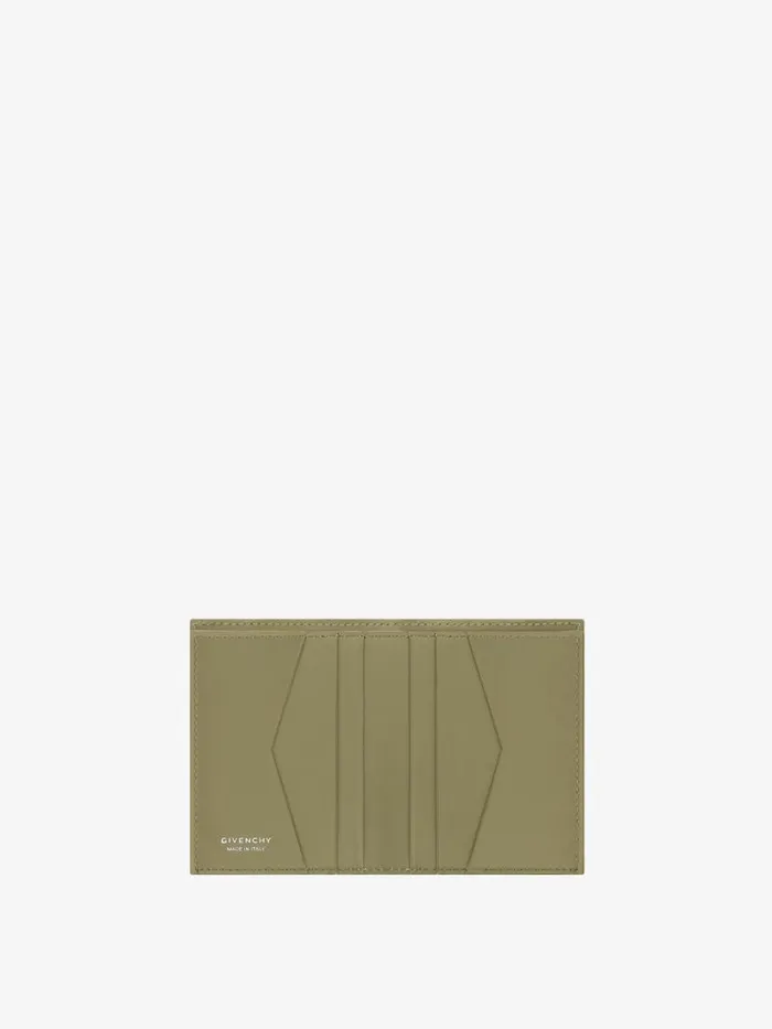 Card Holder In 4g Micro Leather Khaki Men Givenchy Wallets and Card Holders