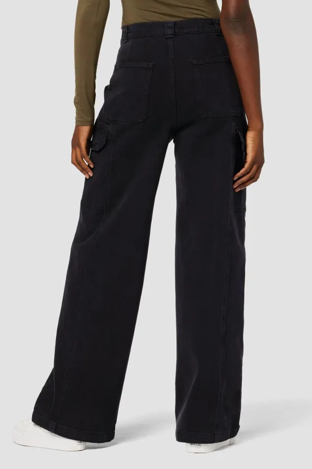 Cargo Women Hudson Jeans HighRise Wide Leg Cargo Black