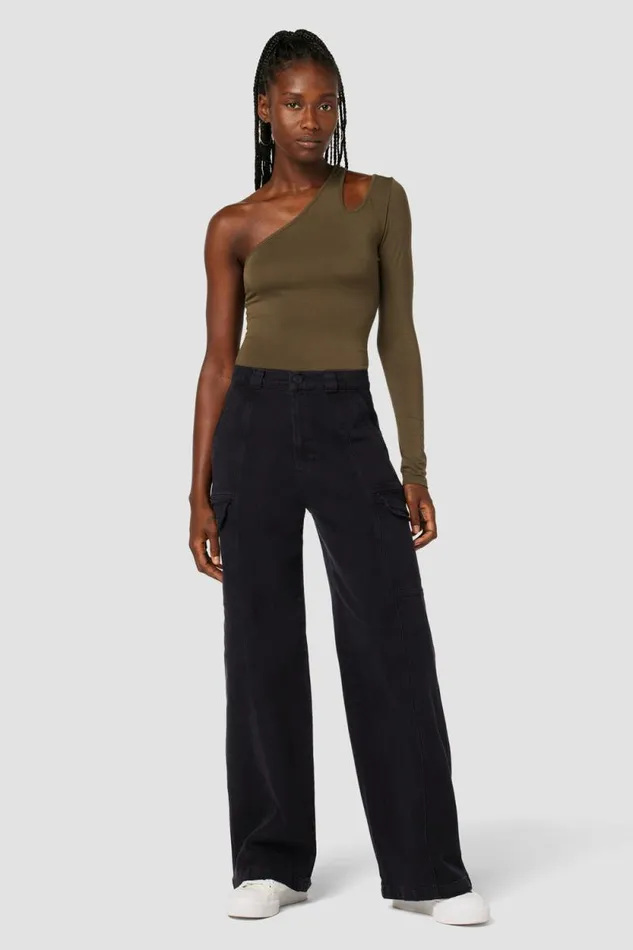 Cargo Women Hudson Jeans HighRise Wide Leg Cargo Black