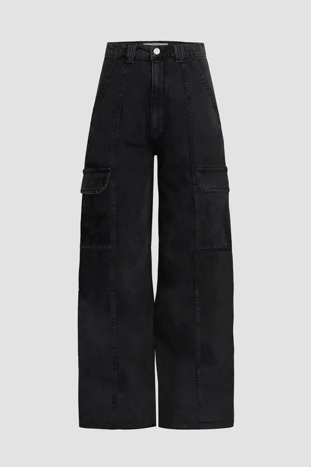Cargo Women Hudson Jeans HighRise Wide Leg Cargo Black