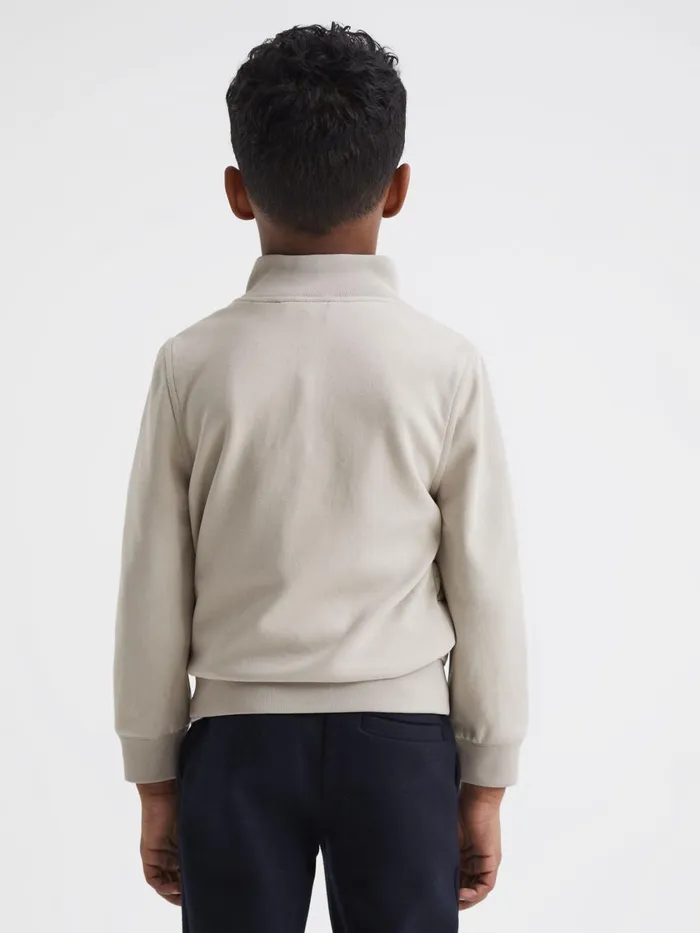Children Reiss Coats and Jackets Flintoff Funnel Neck Quilted Hybrid Jacket Stone