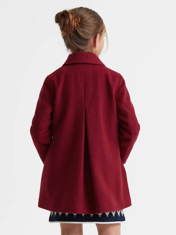 Children Reiss Coats and Jackets Valerie Wool Blend Bow Coat Red