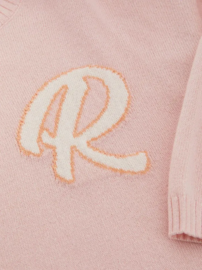 Children Reiss Knitwear Afi Wool Blend Motif Jumper Pink