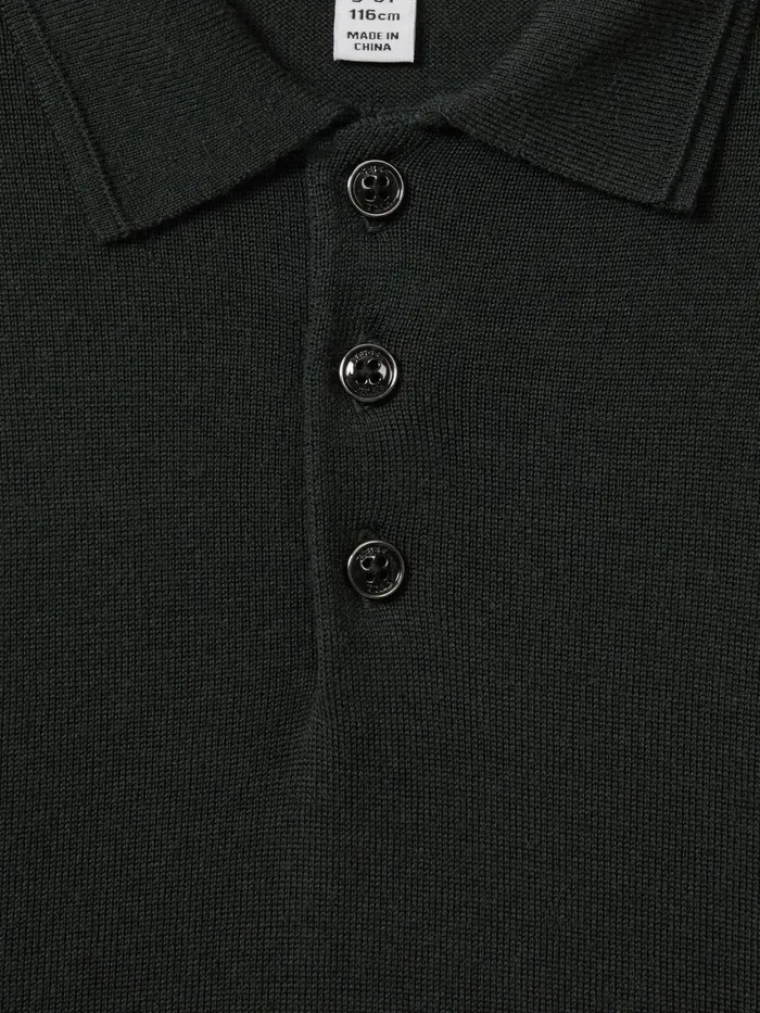 Children Reiss Polo Shirts Trafford Merino Wool Polo Shirt Forest