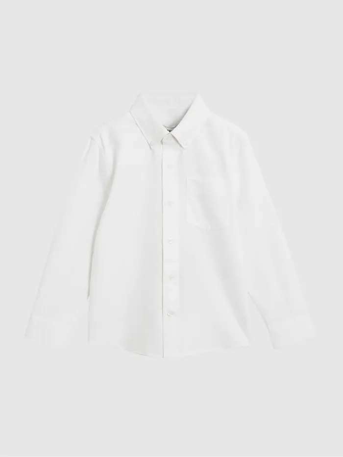 Children Reiss Shirts Greenwich Slim Fit ButtonDown Oxford Shirt White