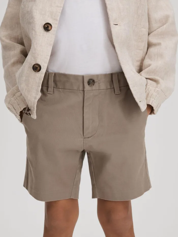 Children Reiss Shorts Wicket Casual Chino Shorts Mushroom Brown