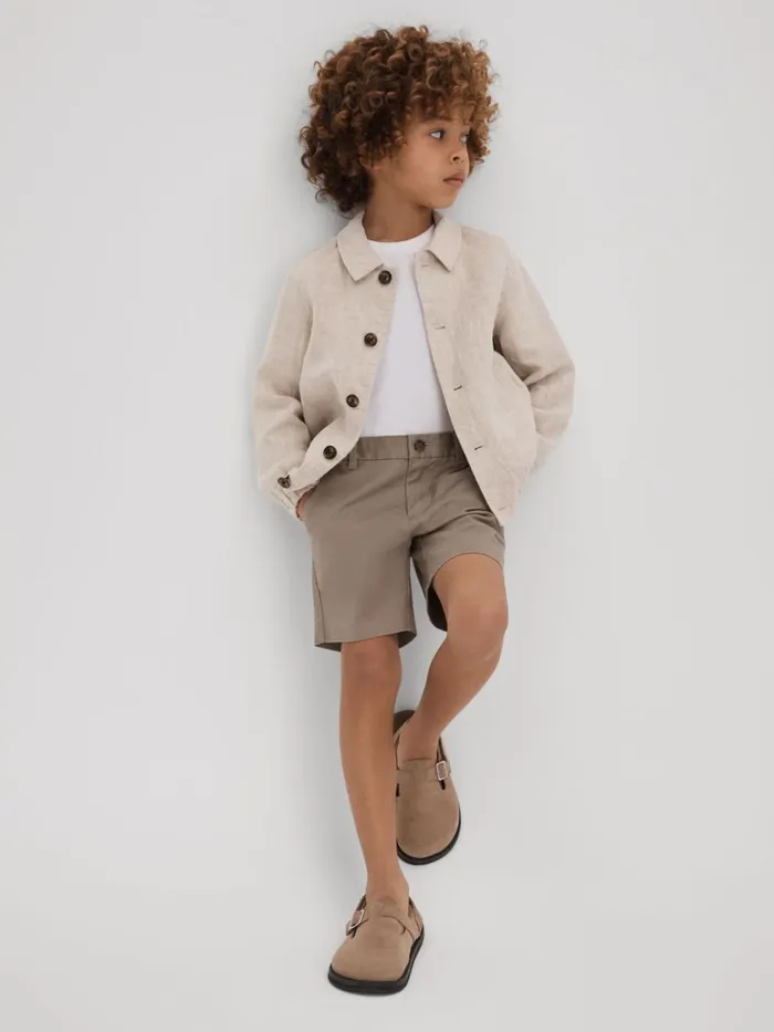 Children Reiss Shorts Wicket Casual Chino Shorts Mushroom Brown