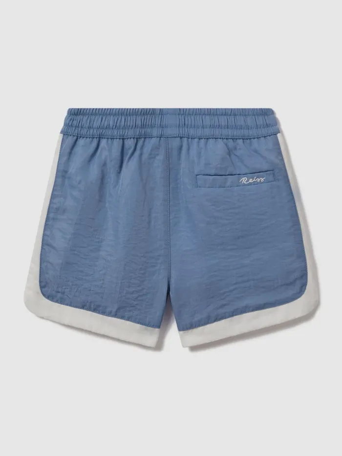 Children Reiss Swimwear Surf Contrast Drawstring Swim Shorts Sea Blueecru