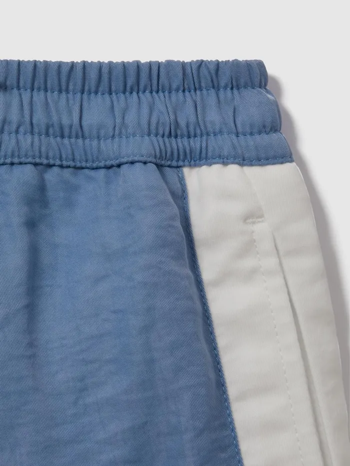 Children Reiss Swimwear Surf Contrast Drawstring Swim Shorts Sea Blueecru