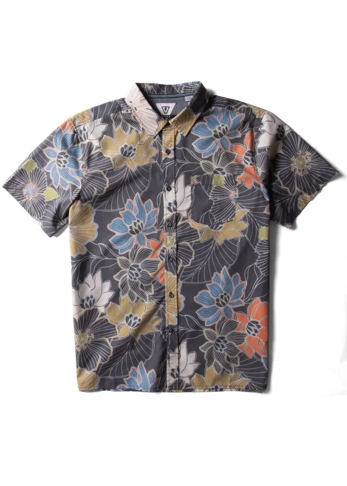 Chuns Eco Ss Shirt Black Men Vissla Shirts and Flannels