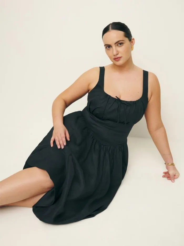 Clothing The Reformation Balia Linen Dress Es Black