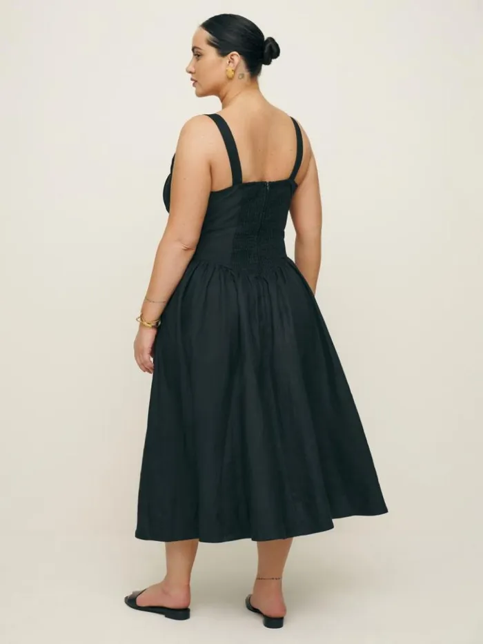 Clothing The Reformation Balia Linen Dress Es Black