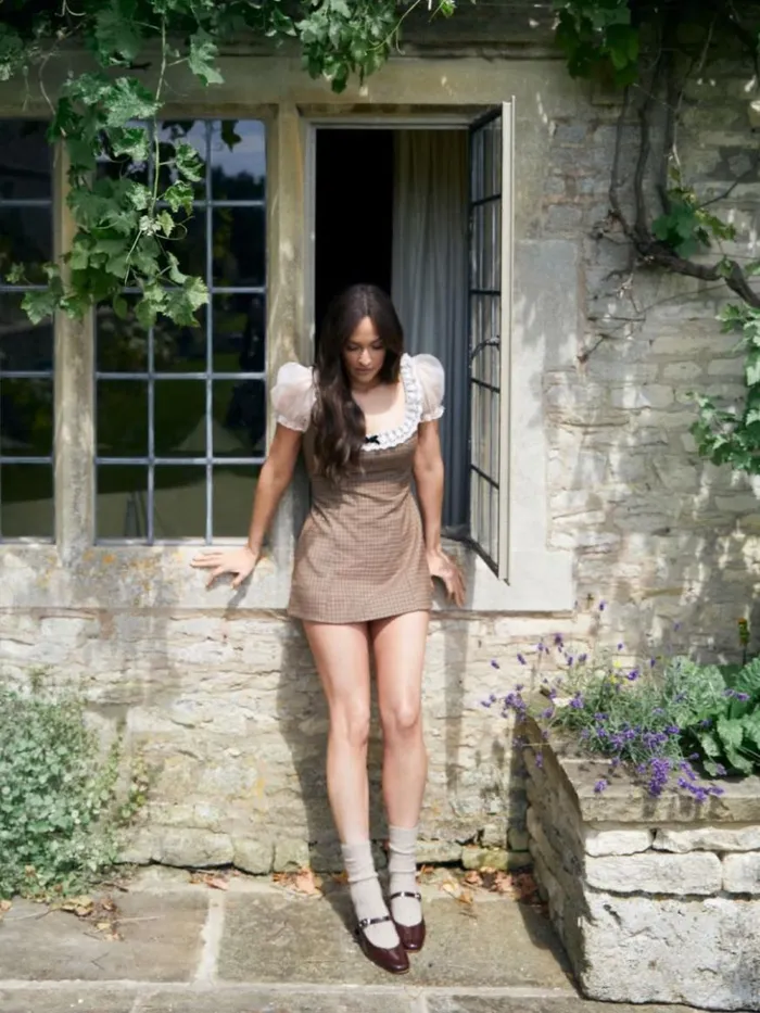 Clothing The Reformation Bunny Dress Brown Plaid