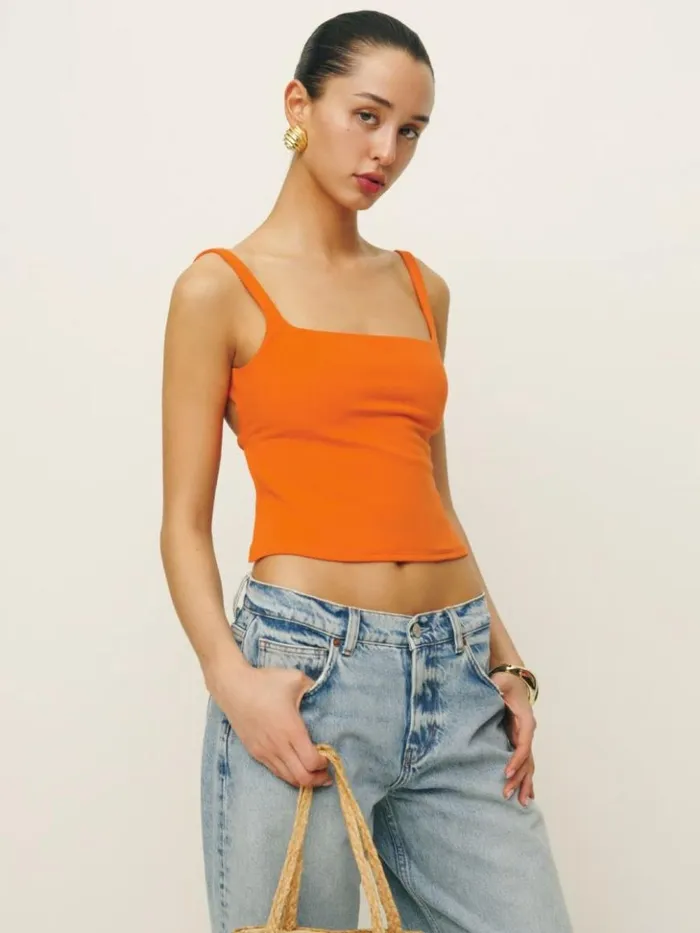 Clothing The Reformation Cairo Knit Top Citrus
