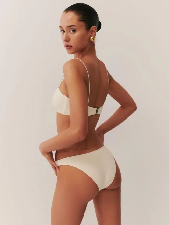 Clothing The Reformation Campo Bikini Bottom Fior Di Latte