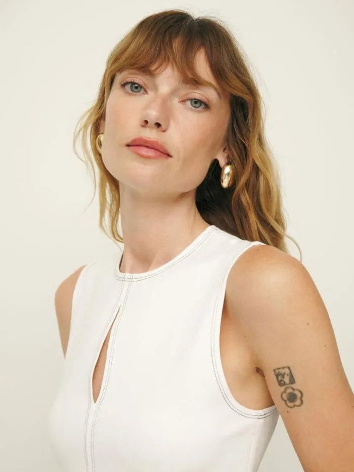 Clothing The Reformation Carsyn Knit Top White