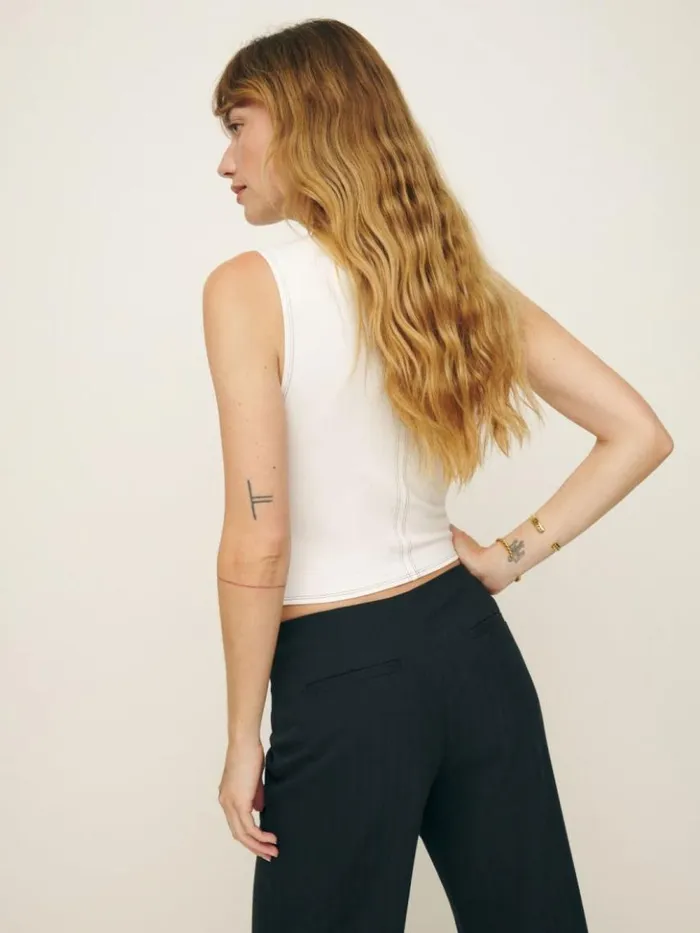 Clothing The Reformation Carsyn Knit Top White