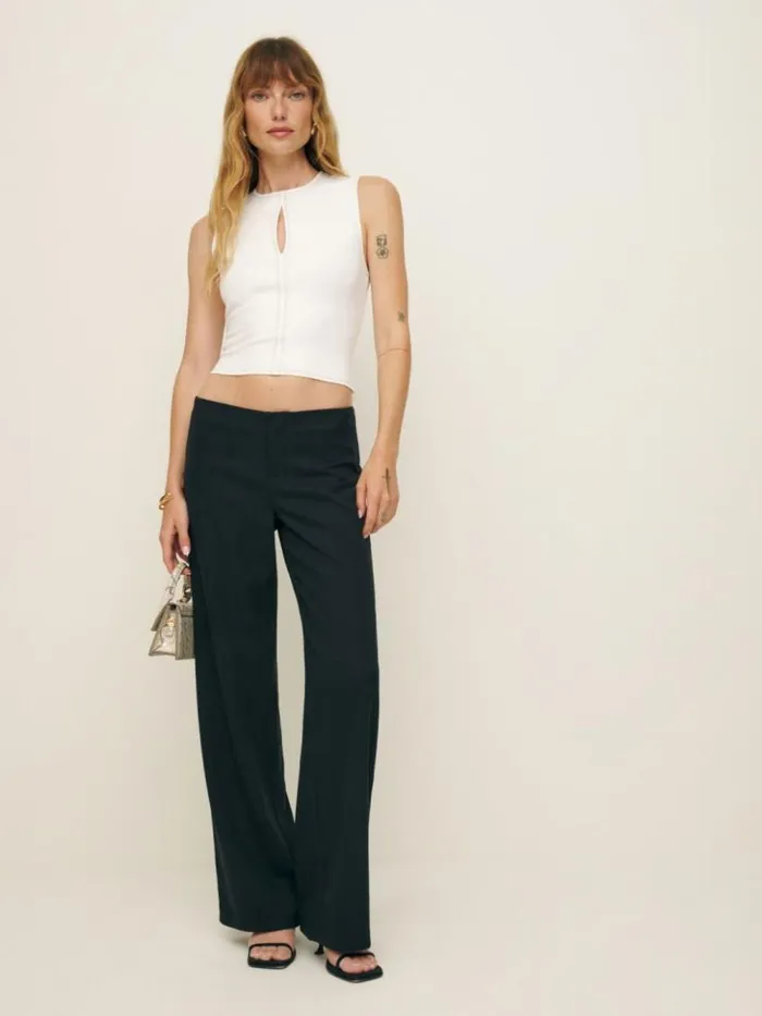 Clothing The Reformation Carsyn Knit Top White