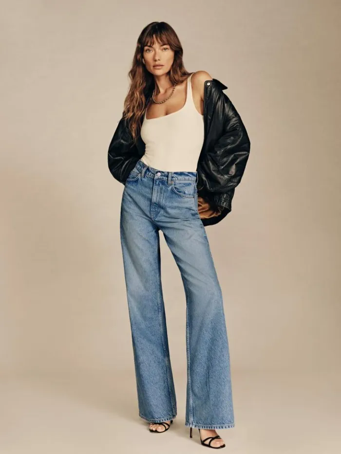Clothing The Reformation Cary High Rise Slouchy Wide Leg Jeans Colorado