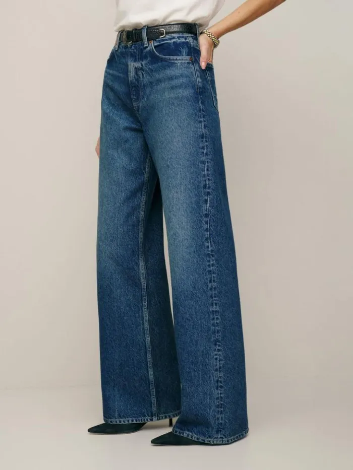 Clothing The Reformation Cary High Rise Slouchy Wide Leg Jeans Lanier