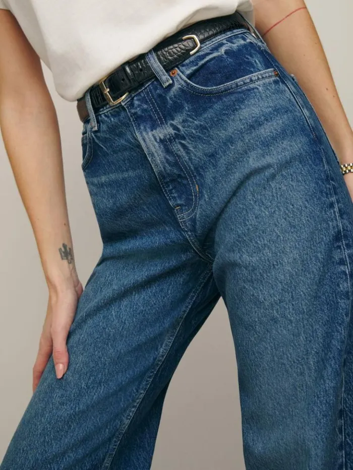 Clothing The Reformation Cary High Rise Slouchy Wide Leg Jeans Lanier