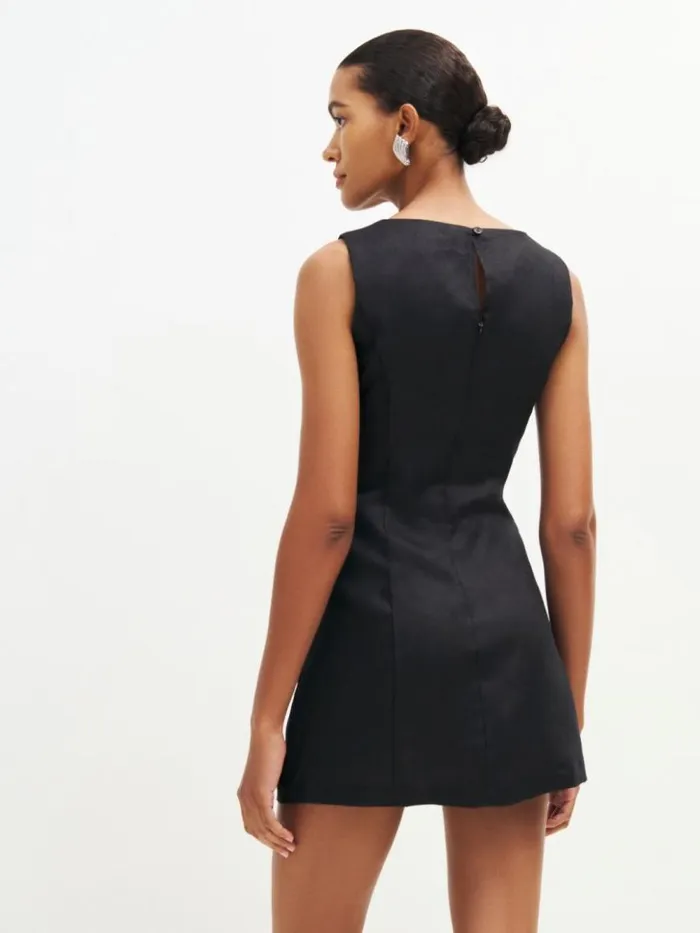 Clothing The Reformation Citron Linen Dress Black