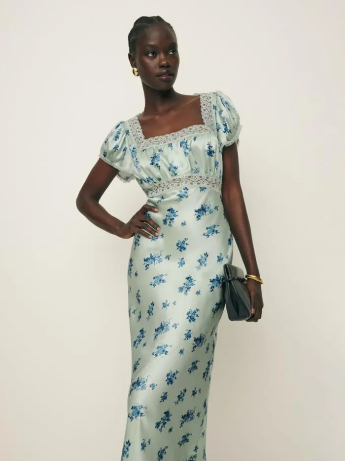 Clothing The Reformation Clarisse Silk Dress Leonie