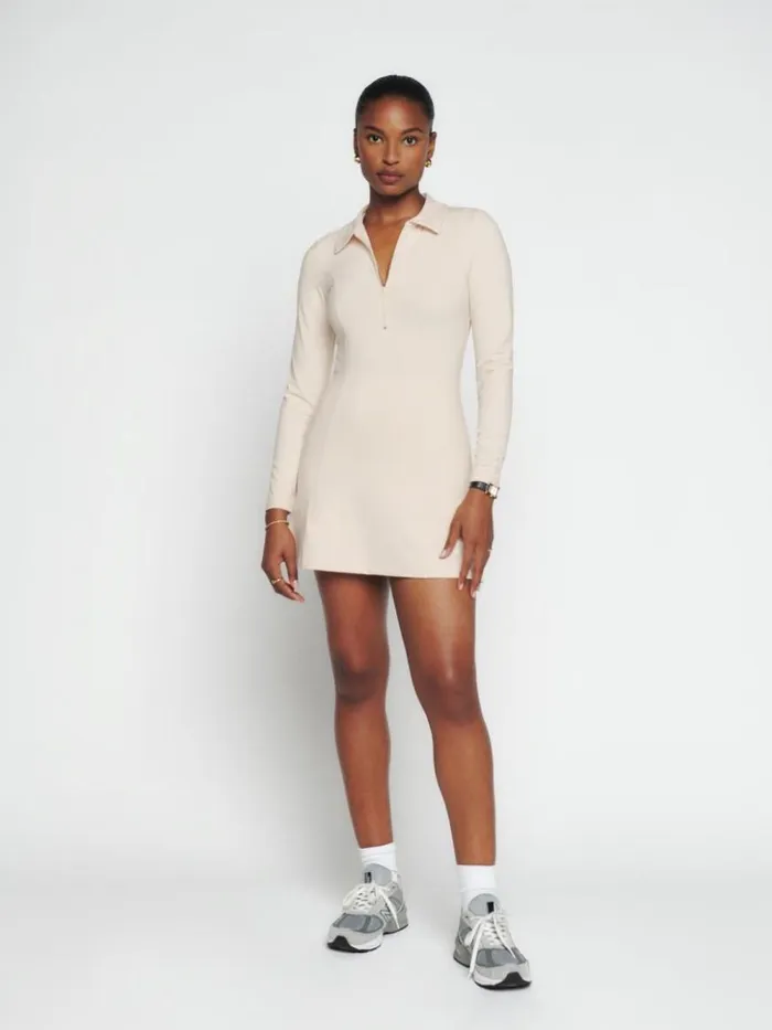 Clothing The Reformation Desirae Ecostretch Dress Almond